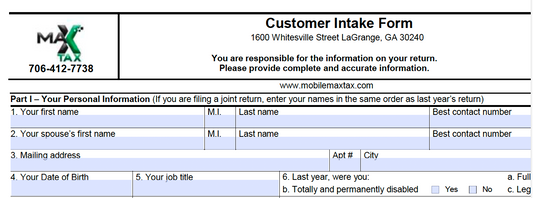Client Intake Form